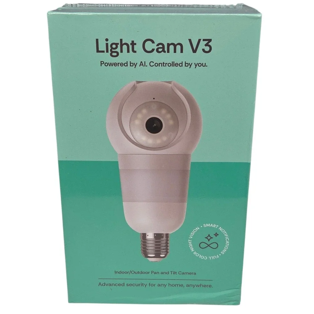 Luna Light Bulb Security Camera 2K WiFi Pan Tilt Night Vision Outdoor Indoor NEW